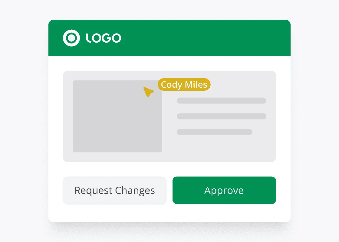 Branded review link customization showing logo and color options